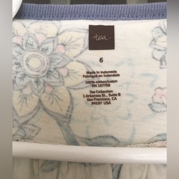 Tea Collection size 6 flutter sleeve dress in 100% cotton birds, floral NWOT - Picture 4 of 5